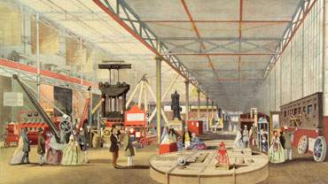Machinery displays, Great Exhibition: Dickinson Brothers lithograph (Elton Collection: Ironbridge Gorge Museum Trust) 