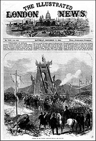 Front page coverage of opening of bridge
